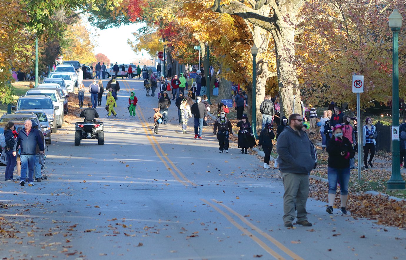 The east end of West Main Street serves as a general starting point for trick-or-treaters Saturday.
